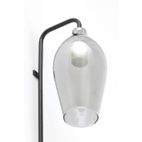 Lukaro wandlamp 28x20x65 cm - glas smoke+mat zwart