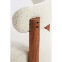 Ferentino fauteuil - acacia hout/bouclé crème