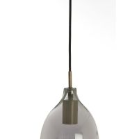 Lukaro hanglamp 5L Ø45x36 cm - antiek brons/glas smoke