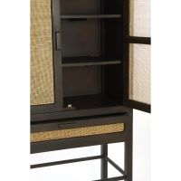 Nipos kast met lade 90x45x160 cm - mangohout donkerbruin