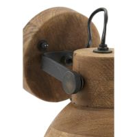 Ilanio wandlamp 21x17x19 cm - hout bruin/mat zwart