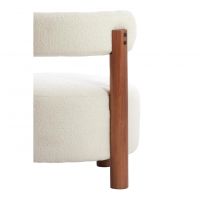 Ferentino fauteuil - acacia hout/bouclé crème
