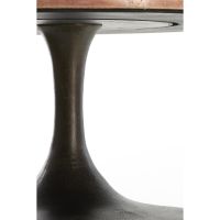 Dolin bijzettafel Ø75x38 cm - rood travertin/donkerbruin