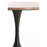 Dolin bijzettafel Ø59x44 cm - rood travertin/donkerbruin