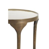 Lapaz bijzettafe set van 2 Ø40x46+Ø36x52 cm - antiek brons/taupe