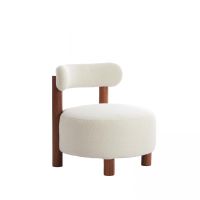 Ferentino fauteuil - acacia hout/bouclé crème