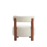 Ferentino fauteuil - acacia hout/bouclé crème