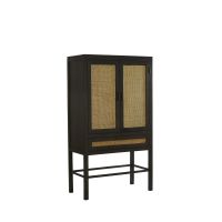 Nipos kast met lade 90x45x160 cm - mangohout donkerbruin