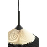 Pleated hanglamp Ø60x23 cm - zwart/naturel