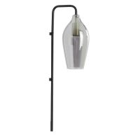 Lukaro wandlamp 28x20x65 cm - glas smoke+mat zwart
