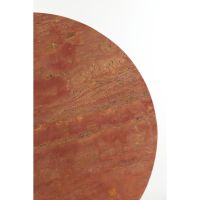 Dolin bijzettafel Ø75x38 cm - rood travertin/donkerbruin