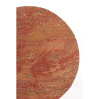 Zeca bijzettafel set van 2 - rood travertin/bruin