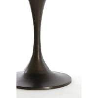 Dolin bijzettafel Ø59x44 cm - rood travertin/donkerbruin