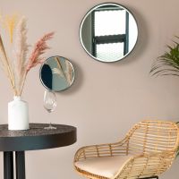 Janice ronde spiegel M - zwart