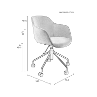 Junzo bureaustoel ribstof van het woonmerk Puur