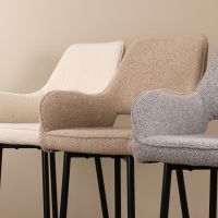 DS4U Lenon barkruk bouclé 2.0 - 75 cm  - beige - OUTLET B