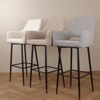 DS4U Lenon barkruk bouclé 2.0 - 75 cm  - beige - OUTLET B