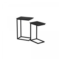 Jordy Norris salontafel set van 2 - 42x28x65cm / 34x27x55cm - zwart