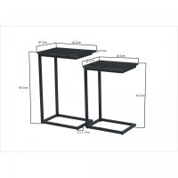 Jordy Norris salontafel set van 2 - 42x28x65cm / 34x27x55cm - zwart
