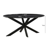 Eettafel Marble Zwart 180 cm Ovaal