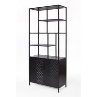 York vakkenkast - 90 cm - mangohout - zwart