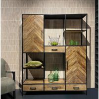 Brooklyn vakkenkast - 160 cm - mangohout - naturel