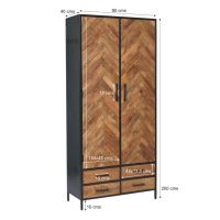 Brooklyn opbergkast - 90 cm - mangohout - naturel