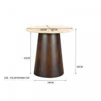 Valentino ronde bijzettafel - Ø45 cm - beige