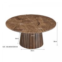 Emperador ronde salontafel - Ø80 cm - marmer - bruin