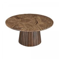 Emperador ronde salontafel - Ø80 cm - marmer - bruin