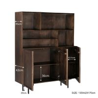Elan wandkast - 135 cm - mangohout - bruin