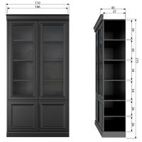 Organize vitrinekast/buffetkast 110 cm grenen matzwart van het woonmerk BePureHome