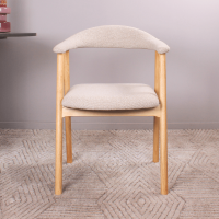 DS4U Quinn eetkamerstoel beige - naturel hout - OUTLET B