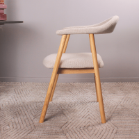 DS4U Quinn eetkamerstoel beige - naturel hout - OUTLET B