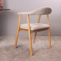 DS4U Quinn eetkamerstoel beige - naturel hout - OUTLET B