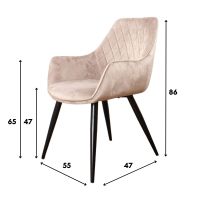 Ravi eetkamerstoel 2.0 velours grijs