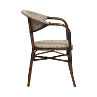 Romée terrasstoel aluminium/textileen bruin