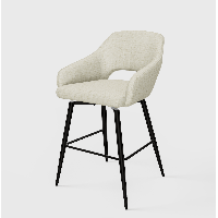 Paris barstoel 65 cm draaibaar - Jasper cream 11 - zwart onderstel