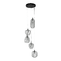 Jules hanglamp 5L vierkant patroon getrapt - transparant