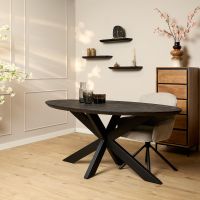 Starfurn Eettafel Brandy ovaal 180 cm - zwart