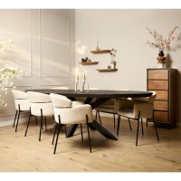Eettafel Brandy ovaal 240 cm - zwart