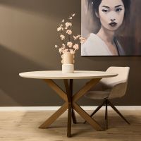 Eettafel Madison ø150 cm - zand/brons