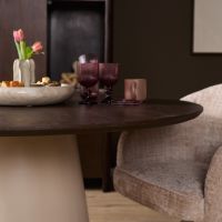 Starfurn Eettafel Madison ø130 met kegelpoot - bruin/zand