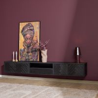 Starfurn Zwevend tv-meubel New York 200 cm - zwart