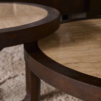 Starfurn Bijzettafel Morris 60 cm - donkerbruin/marmer