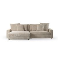 Sydney 3-zits hoekbank links/rechts ribstof - naturel