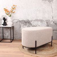 Torben hocker duo 80x40x42 cm bouclé beige - OUTLET B