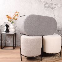 Torben hocker duo 80x40x42 cm bouclé beige - OUTLET B