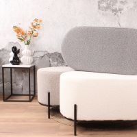 Torben hocker duo 80x40x42 cm bouclé beige - OUTLET B