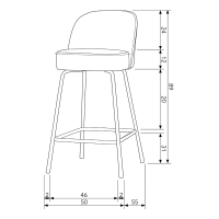 Vogue barstoel 65 cm geweven stof van het woonmerk BePureHome